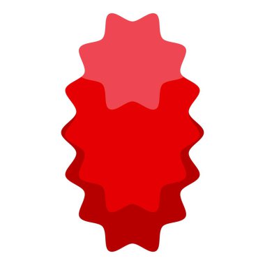 Kırmızı yıldız patlaması şekli üç boyutlu bir etki yaratıyor. Dikkat çekmek için mükemmel.