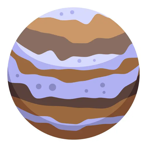 stock vector Jupiter planet is rotating showing the great red spot in a flat cartoon style