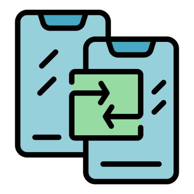 İki cep telefonu NFC teknolojisi kullanarak veri aktarıyor.