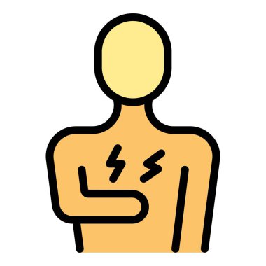 Kalp rahatsızlığı belirtileri gösteren bir kişi göğsünü acı içinde tutuyor.