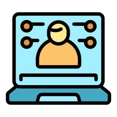 Müşteri veri platformu simgesi, düzenlenebilir vektör, pazarlama ve iş içeriği için uygun