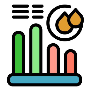 Su tüketiminin izlenmesini basit ve renkli bir tasarım ile temsil eden grafik, ekolojik ve sürdürülebilir kalkınma temaları için ideal