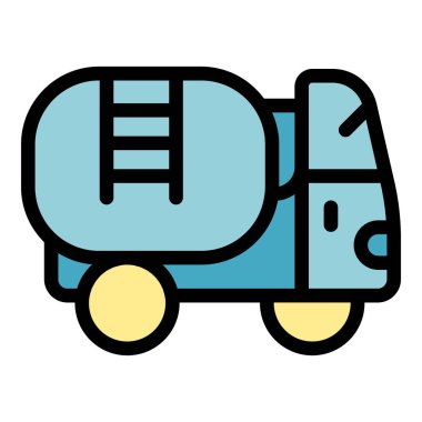 Bu süt tankı ikonu, süt ürünleri üretimi için çiftliklerden üretim tesislerine taze süt taşınmasını temsil ediyor.