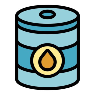 Basit bir biyodizel ikonu, düz ve renkli tasarım tarzı kullanan büyük bir yakıt ve enerji ikonlarının bir parçası.