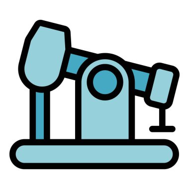 Basit dış hat rengi yağ pompası ikonu, yerden ham petrol pompalıyor