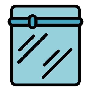 Temiz cam yüzey ikonuna sahip modern duş kabini kapısı, taslak tarzı