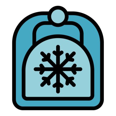 Mavi mini buzdolabı ve kar tanesi ana işlevini temsil ediyor. Kamp yaparken yiyecek ve içecekleri soğuk tutuyor.