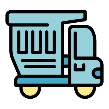 Kömür taşıyan bir maden kamyonunun basit vektör simgesi