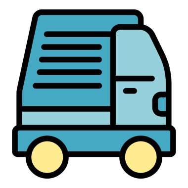 Nakliye ve lojistiği temsil eden basit ama tanınabilir bir dağıtım kamyonu simgesi