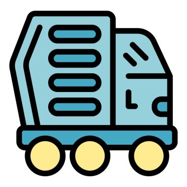 Dış uzayda yeni bir gezegen yüzeyi keşfeden bir Ay Gezgini 'nin çizgi film simgesi