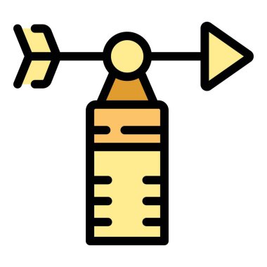 Rüzgar gülünün rüzgar hızını ölçen ve rüzgar yönünü gösteren basit bir simgesi