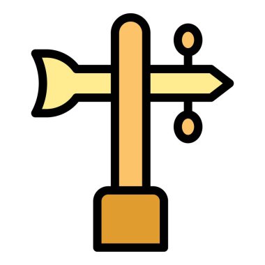 Simple colored icon of a wind direction indicator showing wind blowing from the left side