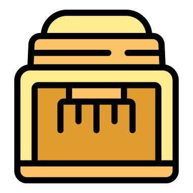 Bu simge, ısıtma elementlerini ve şık tasarımını vurgulayan, mutfak görselleri için mükemmel olan modern bir elektrikli fırını temsil ediyor.