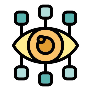 Bu simge, birden fazla kaynağa bağlı bir insan gözüyle veri toplama kavramını temsil eder