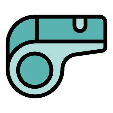 Dikkat çekmek için sıklıkla kullanılan ıslık simgesini temsil eden basit ana hatlı vektör simgesi