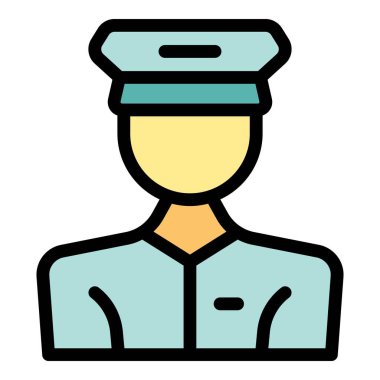 Üniforma ve şapka giyen bir kapıcı simgesi.