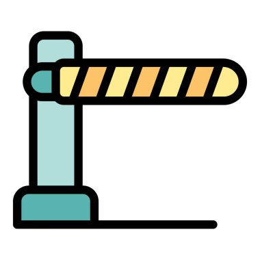 Renkli karalama tarzında tasarlanmış, park yeri bariyeri kapısının basit simgesi