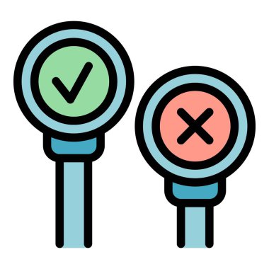 Etik ikilem doğru ya da yanlış karar verme sürecini yeşil tik kırmızı haç işareti yapıyor