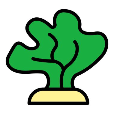 Bu zeminde büyüyen bir marulu temsil eden basit bir renk vektör simgesi.