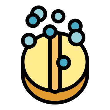 Yuvarlak kabarcıklı hap bir bardak suda çözünerek kabarcıklar oluşturur.