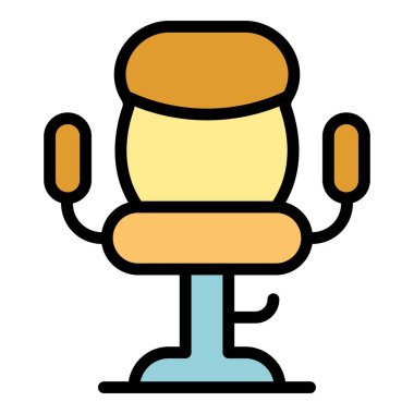 Basit bir berber koltuğu ikonu, ayarlanabilir yükseklikte, ayak sehpası ve berber dükkanının tanıtımı için mükemmel.