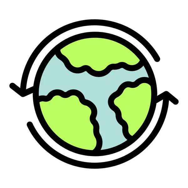 stock vector Circular economy is shown with arrows rotating around the earth to illustrate recycling and environmental sustainability