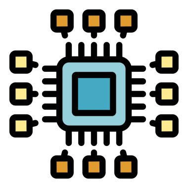 Çoklu devre yolu olan mikroçip verileri alıyor ve iletiyor, teknolojik gelişmeyi ve işleme gücünü simgeliyor