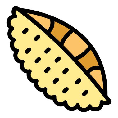 Brezilya Pastel de Feira 'nın vektör simgesi. Dolgu malzemesiyle hazırlanıyor.