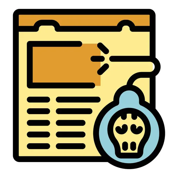 stock vector Bomb exploding a news website, a metaphor representing the spread of misinformation and fake news