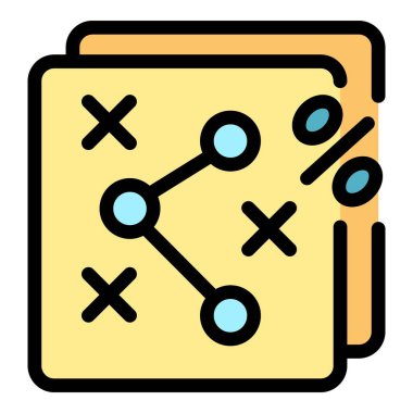 Ticari sunumlar veya pazarlama materyalleri için yüzde büyümesini gösteren çizelgelerle birlikte strateji planlama belgesi simgesi