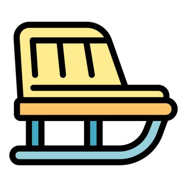 Bu renkli kızak ikonu kış eğlencesi ve açık hava aktivitelerini çağrıştırıyor