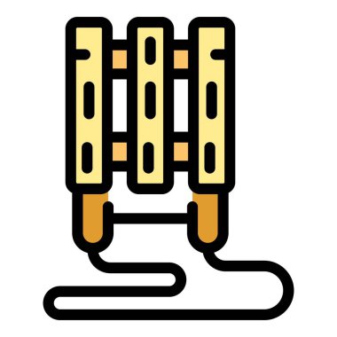 Kablo kablosu simgesiyle renk çizgisi biçiminde şarj edilen elektrik pili