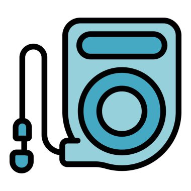 Bu vektör simgesi, hayvan bakım ürünlerini sergilemek için ideal, geri çekilebilir bir ipucuyla bir köpek eğitim tasmasını betimler