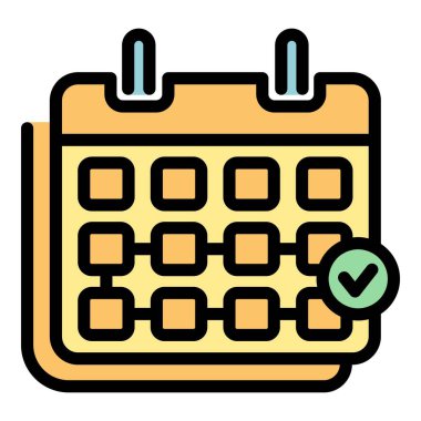 Bu sarı duvar takvimi simgesi ve işaretli bir gün, programlama ve organizasyon kavramlarını temsil etmek için mükemmeldir