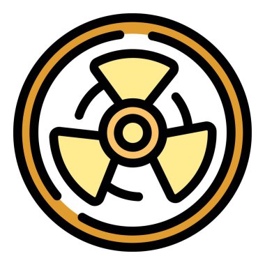 Tehlikeli maddeler ve yüksek radyasyon seviyeleri hakkında sarı radyoaktivite sembolü uyarısı