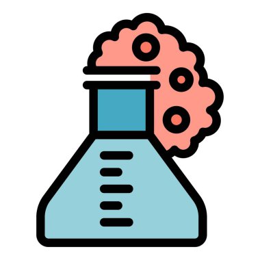 Virüs, salgın hastalıkları ve bulaşıcı hastalıkları temsil eden enfeksiyon yayan tehlikeli virüs molekülleri içeren laboratuvar şişesi.