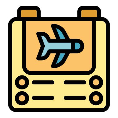 Havaalanı bilgi panosu, havaalanından kalkan uçağı gösteriyor.