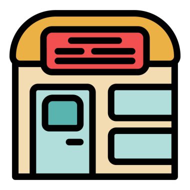 Reklam satışları ve müşteri çekmek için mükemmel pencereleri olan küçük işletme vitrinleri.