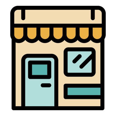 Bu vektör illüstrasyonunda, yerel işletmeleri desteklemenin önemini vurgulayan küçük bir iş mağazası bulunmaktadır.