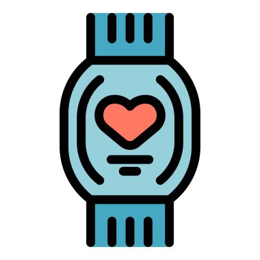 Smartwatch kalp atış hızı simgesini gösteriyor, sağlık izleme kapasitesini sembolize ediyor