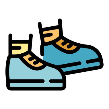 Kış sporları ve eğlence için turuncu bağcıklı mavi buz patenleri.