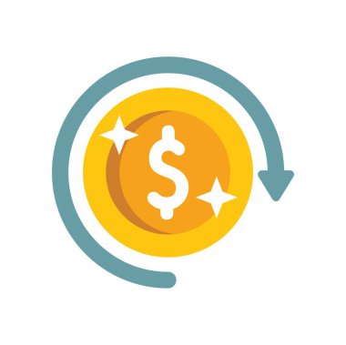 Para ödüllendirme programı ve finansal yatırımları temsil eden dolar işareti ile dönen altın sikke