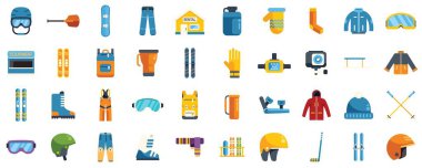 Kış sporu malzemelerinin bu koleksiyonu yamaçlara çıkmak ya da diğer kış etkinliklerinin keyfini çıkarmak için ihtiyacınız olan her şeyi içerir.