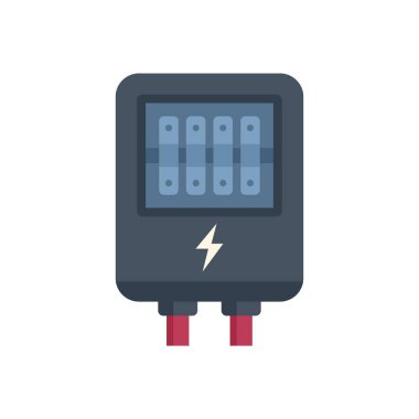 Electrical panel distributing electricity with connected cables, representing power distribution and electrical infrastructure clipart