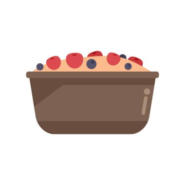 Bu vektör illüstrasyonunda kahverengi bir fırında pişirilmiş meyveli turta bulunur, fırın, tatlı veya yemek tarifleri için mükemmeldir.