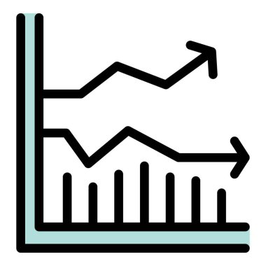 Bu basit simge bir çizgi grafiği çizer. Bir çizgi yukarı doğru, bir çizgi aşağı doğru eğilimlidir.