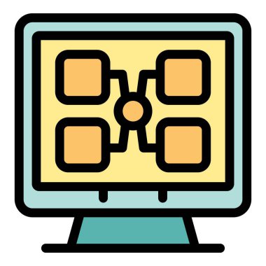 Bilgisayar ekranında gösterilen zihin haritası, farklı kavramlar arasındaki bağlantıları gösterir