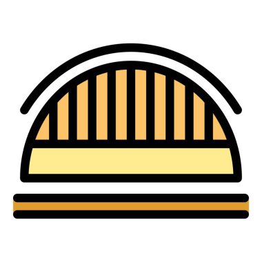 Bu yarı dairesel kemer penceresi simgesi ev inşaatı veya yenileme tasarımlarınız için mükemmeldir.