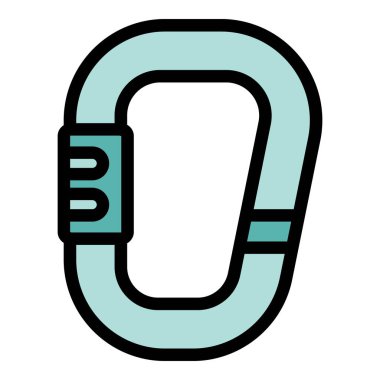 Bu simge tırmanışçılar için gerekli bir ekipman olan tırmanma karabinasına sahiptir.