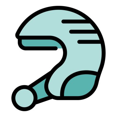 Bir kaskın basit vektör simgesi yakalayıcının başını koruyor